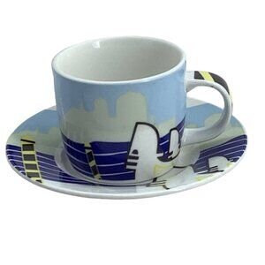 Studio Nova Around the World Venice Fine Porcelain Espresso Coffee‎ Cup Saucer